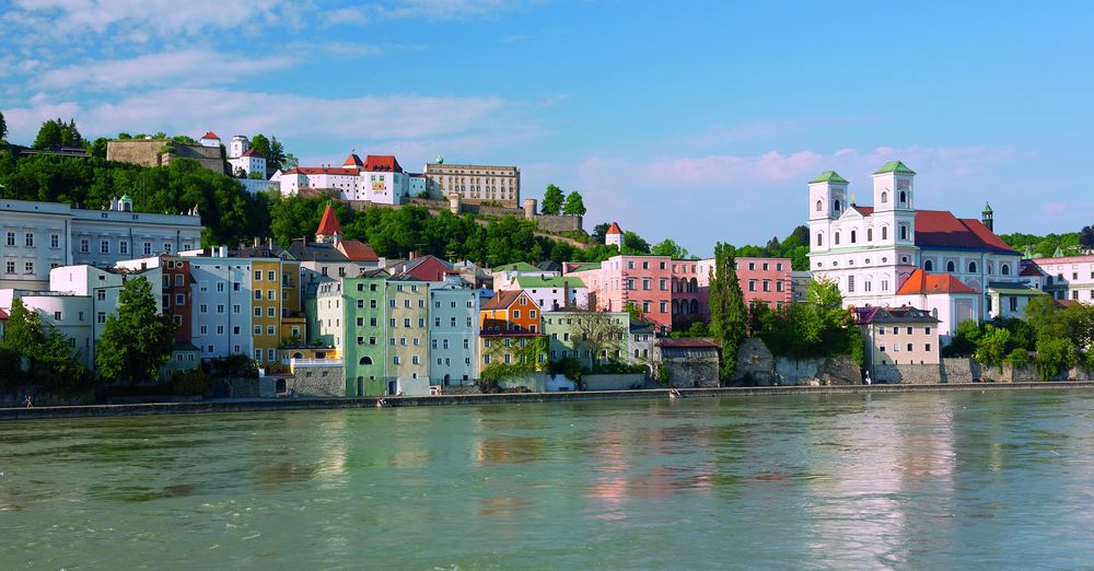 Blick auf Passau vom Fünflersteg