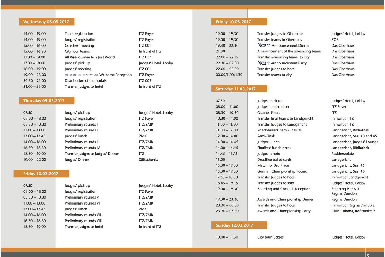 Schedule