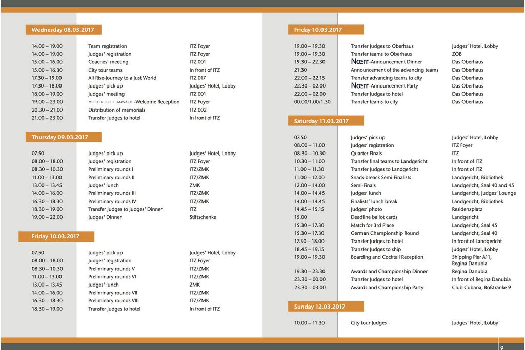 Schedule